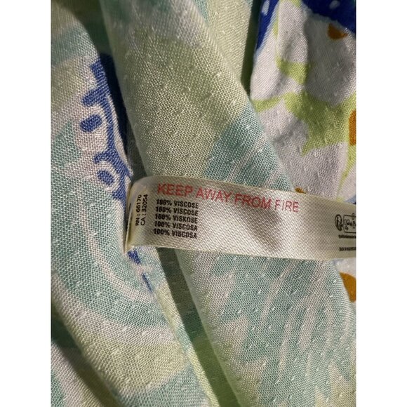 Ellen Merchant Anthropologie Tie Front Kaftan Sz M L Tie Front Tropical Beach - Picture 7 of 10